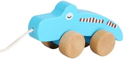 Wooden Pull Along Toy Pull Toy Birthday Gift Cute, Developmental Toy Wood Pulling Toy Wooden Wheel Animal Toy Boys Girls Kids, Crocodile - Image 7