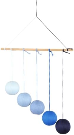 Montessori Mobile Mega Set with Baby Gym – 12-Piece Handmade Newborn Visual & Sensory Development System (Bell and Ring Mobile, Gobbi, Dancer, Octahedron, Wooden Musical, Puzzle Ball) (Blue) - Image 2