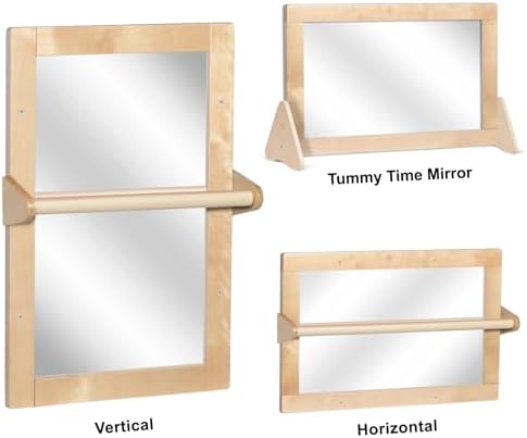 3-in-1 Baby Montessori Non-Shatter Sensory Mirror w/ 2 Pull Up Bars - Image 6
