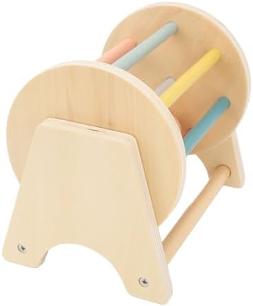Mingzhe Wooden Rattle Rolling Drum Logic Thinking Hand Eye Coordination Cylinder Roller for Toddlers - Image 7