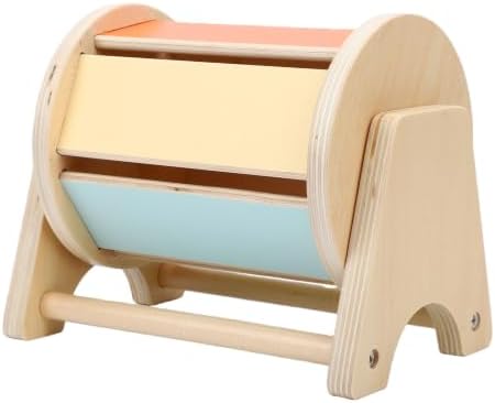 Alomejor Wooden Spinning Drum with Bell for Infant Sensory Development (Spinning Drum) - Image 2