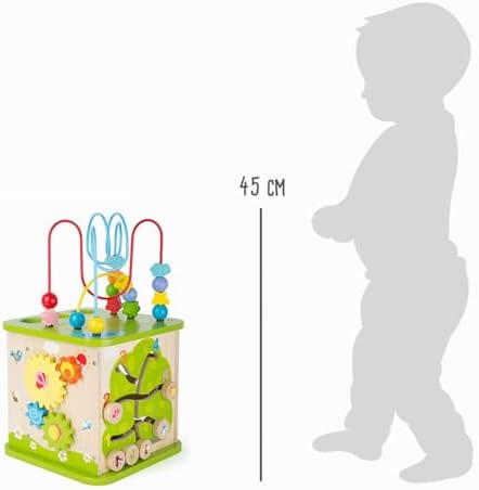 Small Foot 10605 Wooden motoric Cube with Five Sides of Fun, incl. motoric Loops and Ball Track, Multi - Image 5