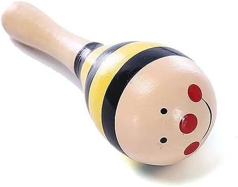 Small Maraca, Colorful Vibrant Design Lightweight Portable Musical Toy for Babies, with Safe Solid Wood Material for Hand Eye Coordination and Music Education - Image 2