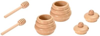 2pcs Wooden Beehive Toys with lid and Honey Stick - Image 2