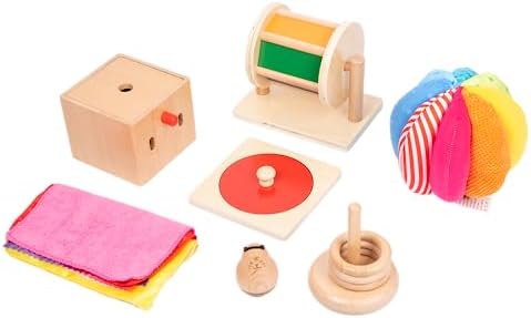 Adena Montessori 8 in 1 Wooden Play Kit 5-6 Months Baby - Image 2