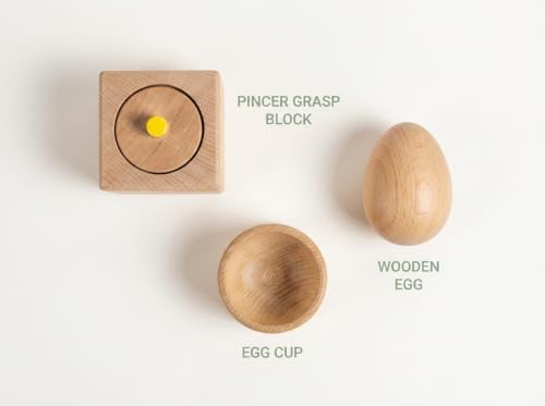 Set of Wooden Pincer Grasp and Egg Cup Puzzles, Pincer Puzzles, First Puzzles, Montessori Toys for 6 Months+, Fine Motor Skills Learning - Image 2