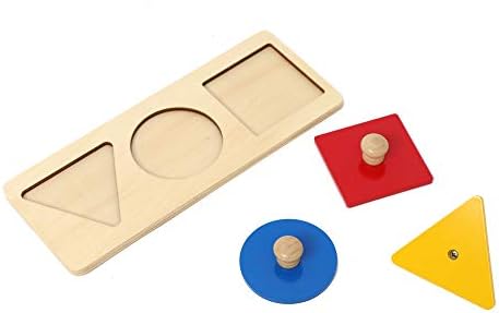 Montessori Multiple & Single Shape Puzzles - Jumbo Knob Wooden Geometry & Color Sorter for Toddlers - Image 2