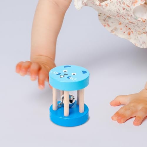 5X Wooden Rattle Bell Toy for Developing Motor Skills - Image 2