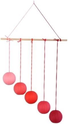 Montessori Mobile Mega Set with Baby Gym – 12-Piece Handmade Newborn Visual & Sensory Development System (Bell and Ring Mobile, Gobbi, Dancer, Octahedron, Wooden Musical, Puzzle Ball) (Red) - Image 2