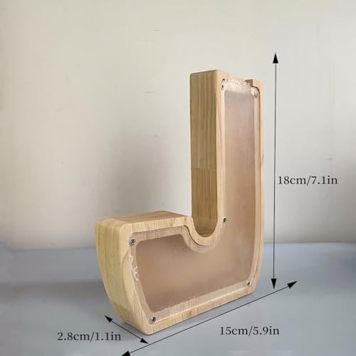 Wooden Letter Piggy Bank for Kids Boys Girls, A-Z Letters Wood Coin Bank Money Box, Piggy Bank for Toddler Family Christmas Birthday Gift(J) - Image 7