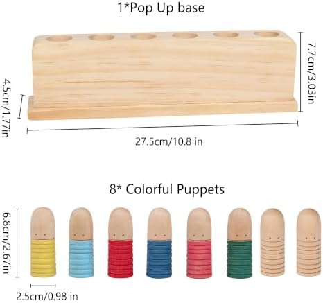 Wooden Pop Up Puppets|Wooden Cause and Effect Toys for Boys & Girls, Montessori Color Matching Toys,Special Festival Gift for Kids 2 3 4 - Image 2