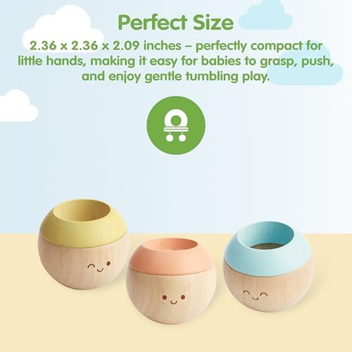 PlanToys® Pastel Wooden Tumbling Montessori Toy for Babies 6 Months+ Set - Image 2