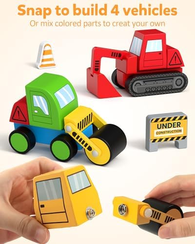 Coogam Snap Together Vehicle Toys for Toddlers, Assembly Building Game - Image 2