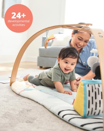 Skip Hop Baby Play Gym Montessori-Inspired 3-in-1 Sensory Tummy Time Activity Mat with 25+ Developmental Activities 4 Toys and 5 Parent Guide Cards with Stage-Based Activities Discoverosity Age 0-2y - Image 2