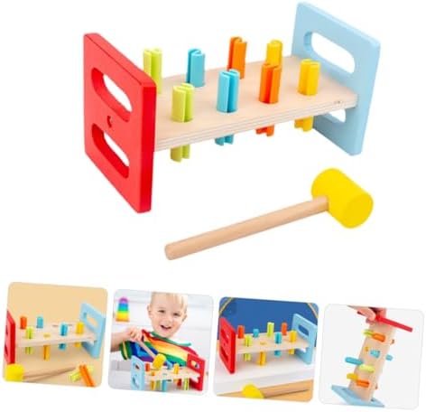 FRCOLOR 2pcs Wooden Hammering Toy Set for Toddlers and Babies - Image 7