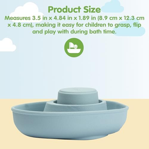 PlanToys® Pastel Blue Rubber Convertible Boat Water & Bath Play Toy Kids - Image 2