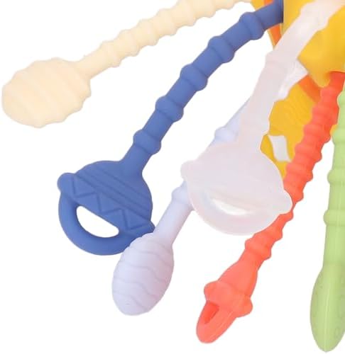 Tbest Pull String Toy Brain Development Interactive Fine Motor Skill Colorful Silicone Pull String Sensory Toy ToySilic Sensory Safe Made Provide Robust a - Image 7