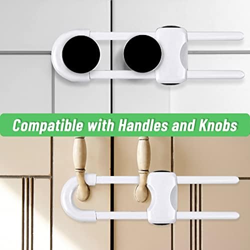 6 Packs Sliding Cabinet Locks, Baby Proofing U-Shaped Child Safety Latches - Image 6