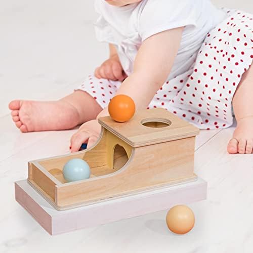Wooden Object Permanence Box with Drawer & Shape Balls, Early Education Box Toy for Toddlers, Learning Activity, Fine Motor Skills - Image 2