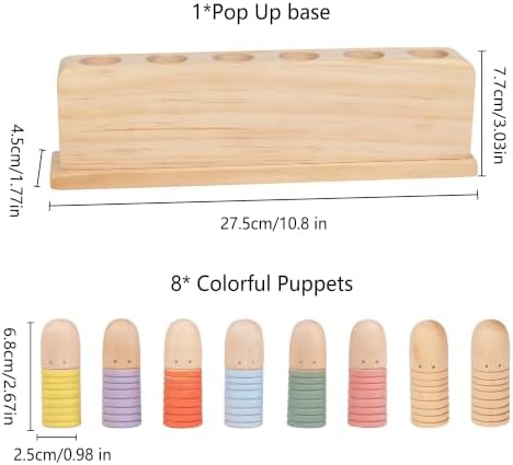 Wooden Pop Up Puppets|Wooden Cause and Effect Toys for Boys & Girls, Montessori Color Matching Toys,Special Festival Gift for Kids 2 3 4 - Image 2