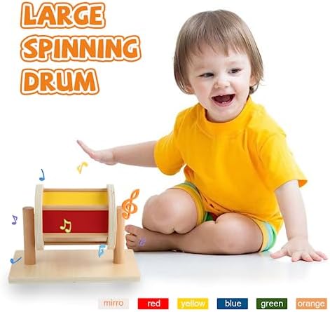 Adena Montessori Full-Size Spinning Drum Montessori Toys for Infant 6 - 12 Months 1 Year Old Babies Toddlers (Typical) - Image 2
