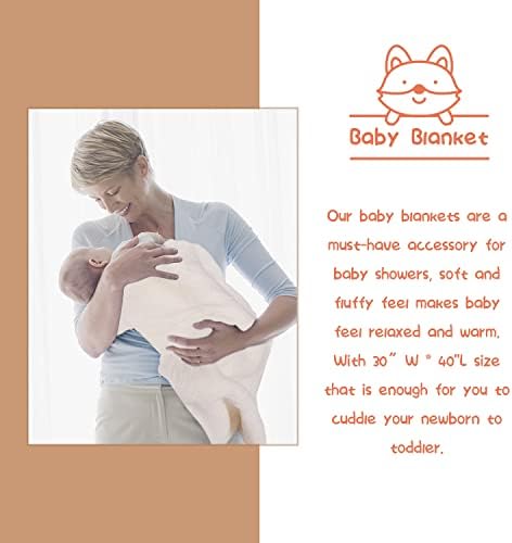 iAOVUEBY Baby Shower Gifts, Baby Gifts for Girls Boys, Unique Baby Gifts Basket Essentials Stuffs - Baby Lovey Blanket Newborn Bibs Socks Wooden Rattle & Greeting Card, Newborn Baby Gift Set - Image 2