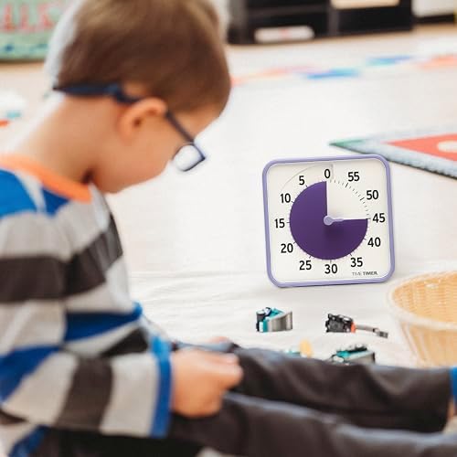 TIME TIMER Visual Schedule Package - 8-inch 60 Minute Visual Routine Timer with Dry Erase Board, PECS Cards, and Whiteboard Marker - for Kids Desk, Classroom, Home, and Routines (Purple) - Image 6