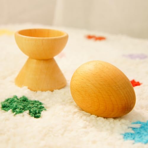 Wooden Egg and Cup Set, Montessori Educational Toy for Baby - Image 2