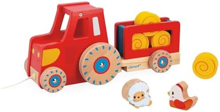 Janod - Wooden Pull-Along Tractor Toy - Image 2