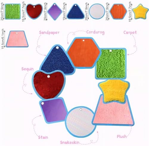 Boao 8 Set Mini Sensory Mats for Autism Kids Sensory Floor Tiles, Irregular - Image 2