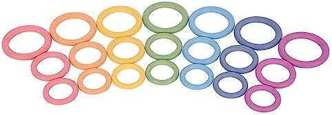 tickit Rainbow Wooden Rings, Set of 21, 3 Sizes - Image 2