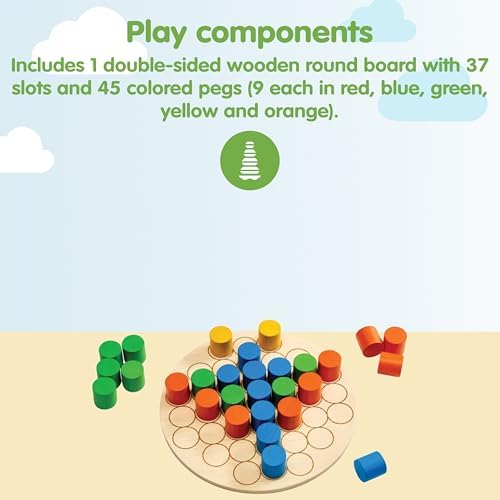 PlanToys® Pattern Peg Board Wooden Lacing Toy for Toddlers 12M+ Montessori - Image 2