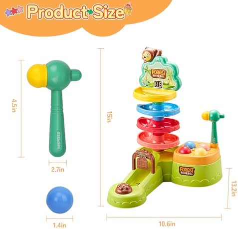 Montessori Ball Drop Toys for Kids, Ball Tracker Toys for Toddlers, Pound a Ball Toys for Toddlers, Shoot Balls Toys for Motor Skills Developmental, Girl Boy Birthday Gift - Image 2