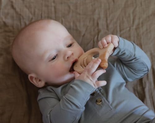 Adventure Awaits! - 2 Pack - Wooden Fish Rattle for Toddlers & Babies, Montessori Baby Rattles Teething Toys - Image 2