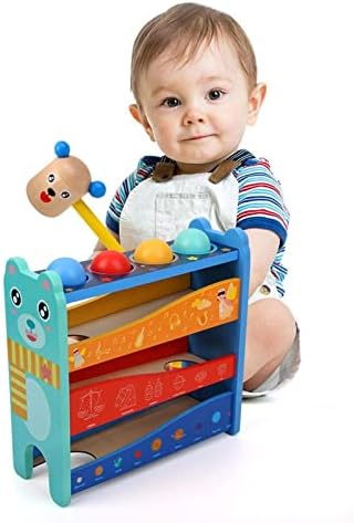 Wooden Rolling Ball Drop Toy Early Developmental Funny Hammering Pounding Toys - Image 7