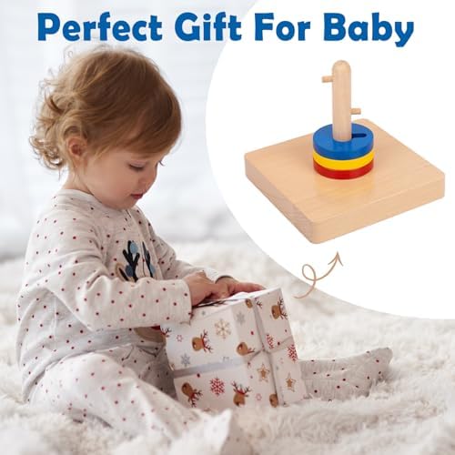 Adena Montessori Wooden Twist & Sort Circle Toy, 12m+ - Image 2