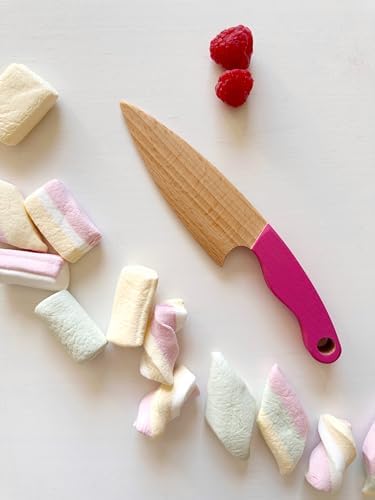 Montessori knife, Kids safe wooden knife, Toddler kitchen knife tool (Pink) - Image 2