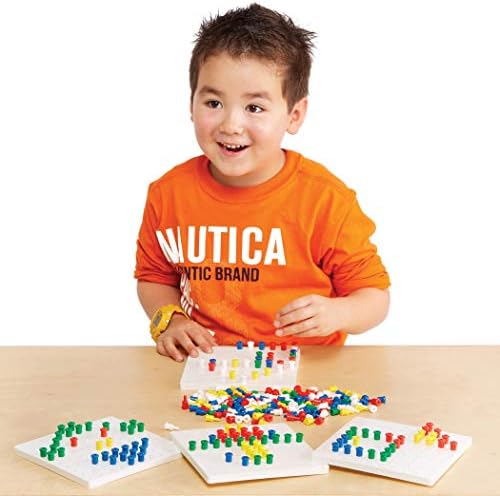 Learning Advantage CTU39470 Pegs and Peg Board Set, 5 Boards, 1000 Pegs (Pack of 1005) - Image 2