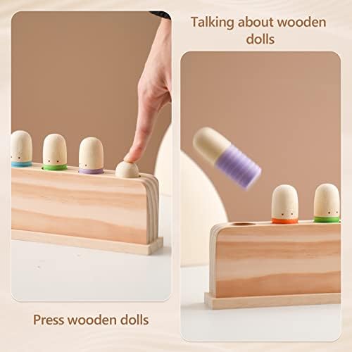 Pop Up Toy Multicolor Puppets | Wooden Color Sorting Toys | STEM Montessori Color Matching Toys | Preschool Learning Educational Toys Gifts for Kids Boys Girls Ages for 1 2 3 Years (Classic Colours) - Image 2