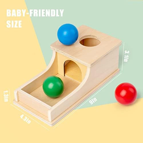 Montessori Toys for 1 Year Old, Ball Drop Toy, Object Permanence Box - Image 2