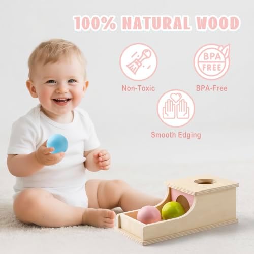 Montessori Toys for 1 Year Old, Wooden Object Permanence Box for Babies - Image 2