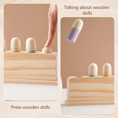 Pop Up Toy Multicolor Puppets | Wooden Color Sorting | STEM Montessori Color Matching Toys | Preschool Learning Educational Toys Gifts for Kids Boys Girls Ages for 1 2 3 Years (Neutral Colours) - Image 2