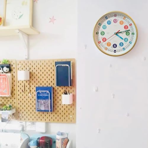 Learning Time 8 Inch Wall Clock for Kids,Non-Ticking Kids Colorful Clock,Silent Wall Clock Decorative for Kids Room ,School Classroom(Gold,8 Inch) - Image 7