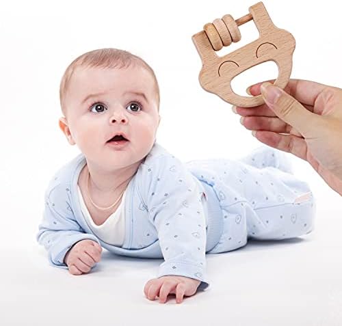 TOWO Wooden Baby Rattles Maracas, Musical Shaker Toy for Infants - Image 2