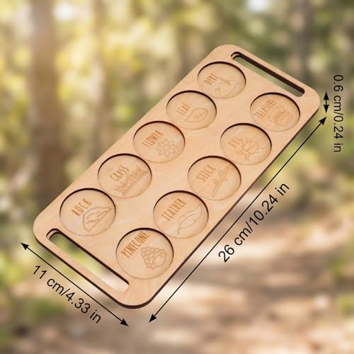 Karlak Wooden Outdoor Exploration Board Fun Educational Toy for Camping Hiking 26x11cm Plywood Nature Scavenger Game - Image 7