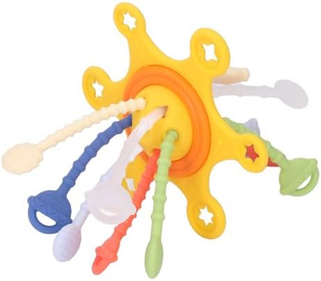 Tbest Pull String Toy Brain Development Interactive Fine Motor Skill Colorful Silicone Pull String Sensory Toy ToySilic Sensory Safe Made Provide Robust a - Image 2