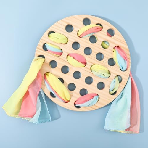 Eray Montessori Wooden Lacing Board for Toddlers 3+, Open-Ended Weaving Board with Play Silks, Threading & Lacing Toy, Fine Motor Skills, Loose Parts Play, Preschool Learning Gift - Image 7
