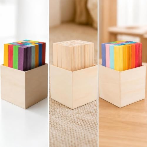 Milageto 120 Pieces Flat Wooden s, Style to 2, Color to 2 - Image 2