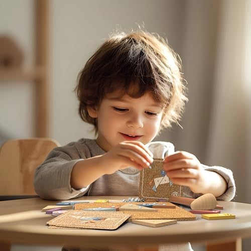 SPEEDY MONKEY Wooden Hammer & Nail Game | Cork Board with Flash Cards - Image 2