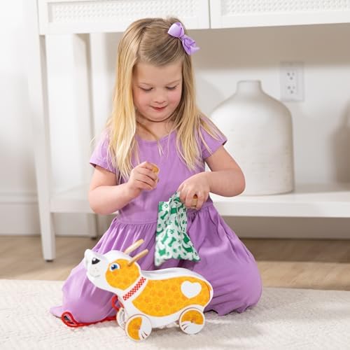Melissa & Doug Feed, Walk & Poo Pup Wooden Preschool Pull Toy Play Set Ages 3+ - FSC Certified - Image 2